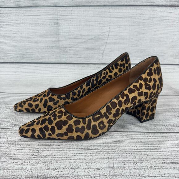 Sarto Franco Sarto Women's Regal Cow Hair Leopard Block Heel Sandals Size 9.5 - Picture 1 of 13